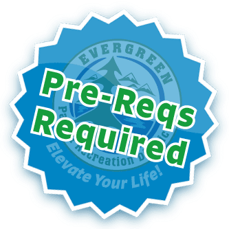 A blue badge stating "Pre-Reqs Required" with a mountain logo and the phrase "Elevate Your Life!"