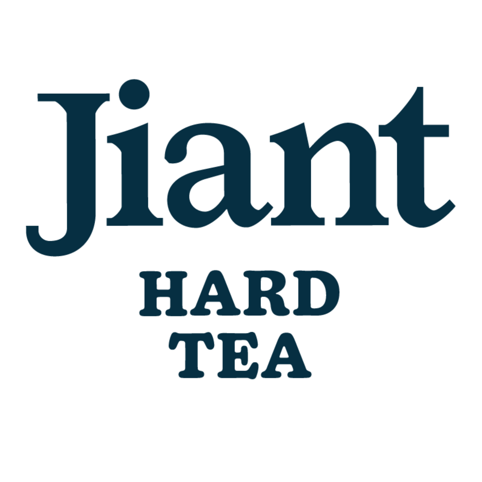 The image shows the words "Jiant Hard Tea" in dark blue text.