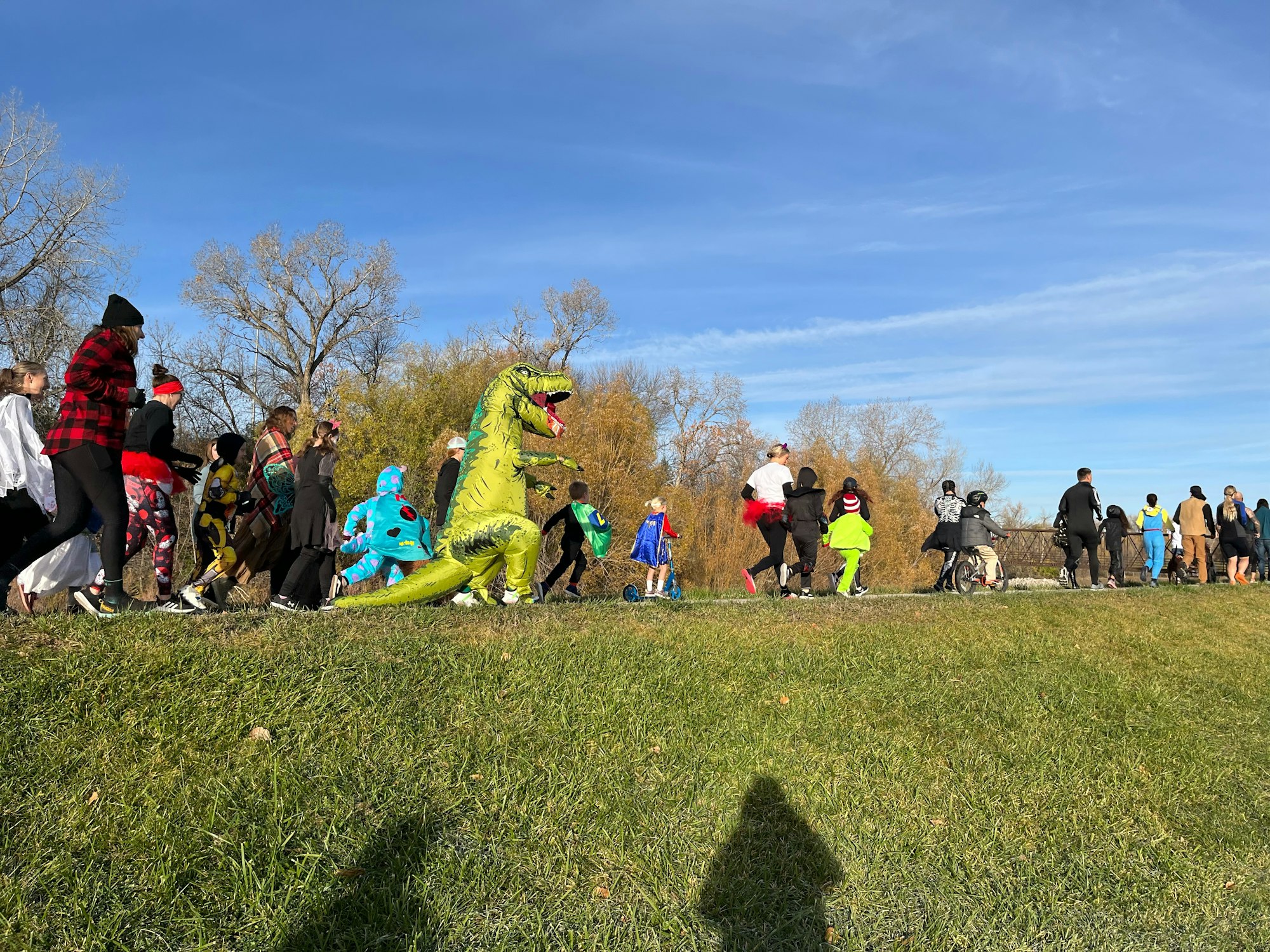 participants running in costumes.
