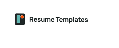 Icon of a document with a red dot, next to the text "Resume Templates."