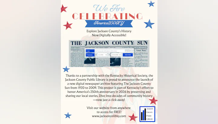 Digital archive of Jackson County's history now available, featuring The Jackson County Sun newspaper from 1920-2009.