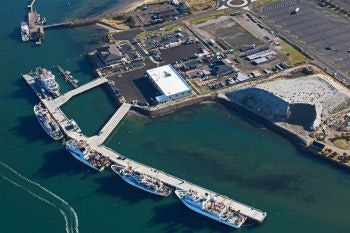 Aerial photo of NOAA pier