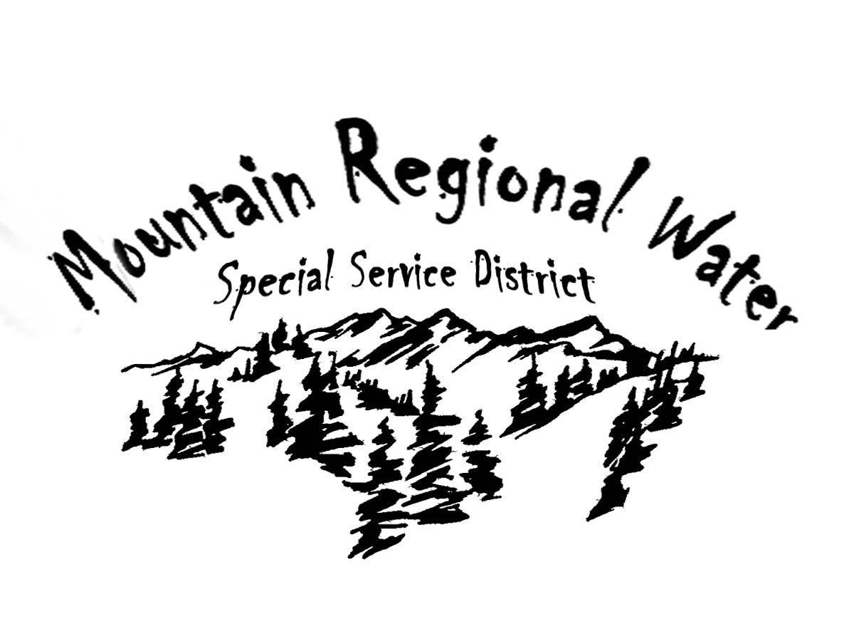 Logo for Mountain Regional Water Special Service District with a mountain illustration.