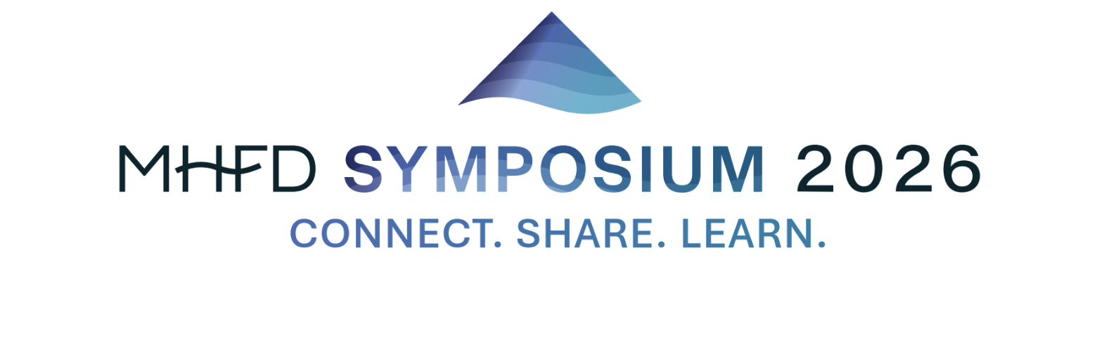 The image promotes the MHFD Symposium 2026 with the tagline "Connect. Share. Learn."
