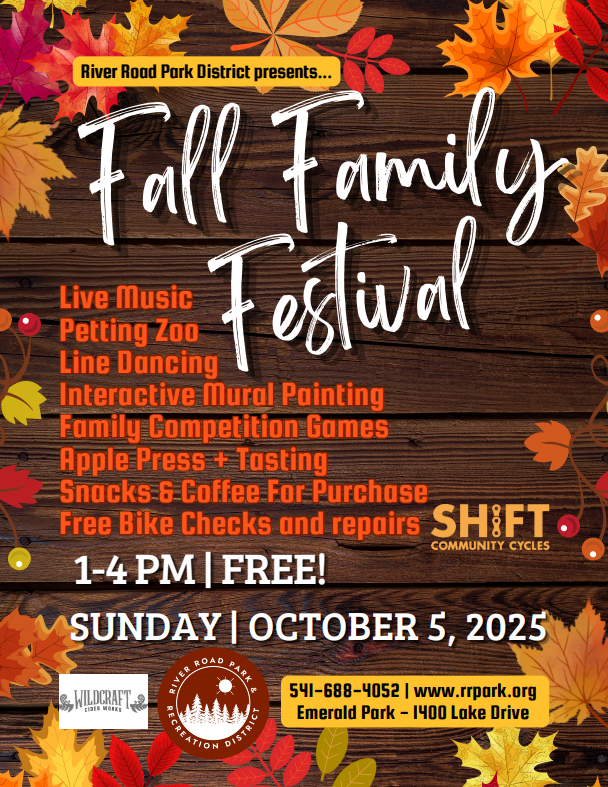Fall Family Festival: Live music, petting zoo, line dancing, mural painting, games. Free entry, 1-4 PM, October 5, 2025, Emerald Park.