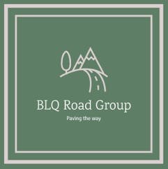 Logo with a road, mountains, and a tree, reads "BLQ Road Group" and "Paving the way" on a green background.