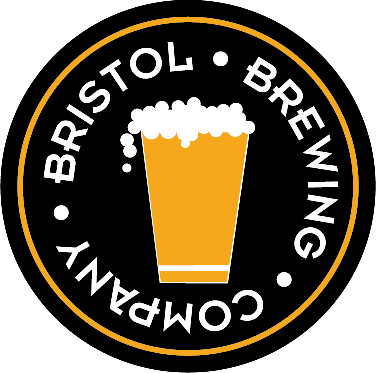 Logo featuring a beer glass with foam, encircled by "Bristol Brewing Company" text.