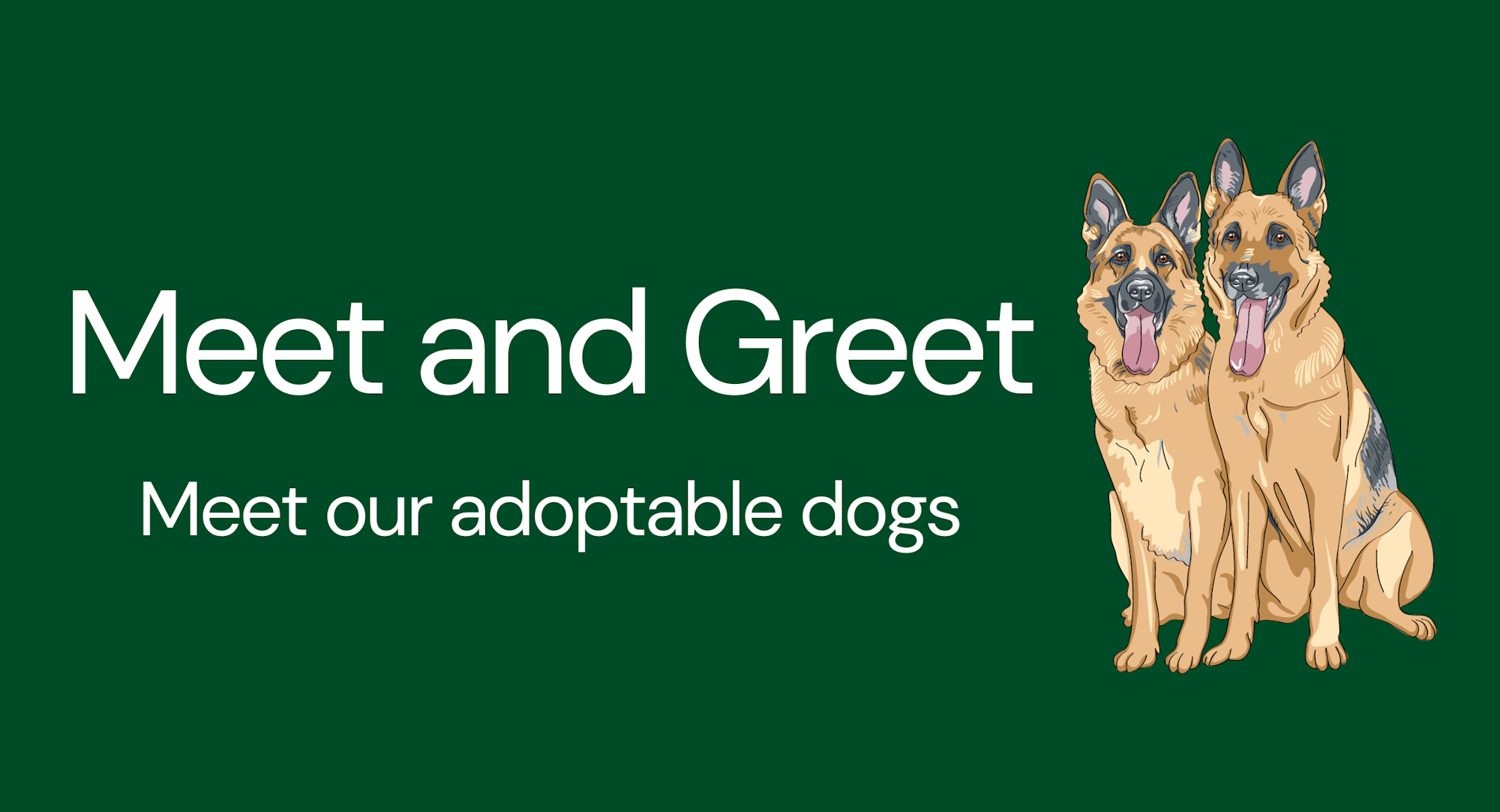 Event banner with two German shepherds