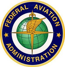 Federal Aviation Administration logo with a globe, winged emblem, and compass design.