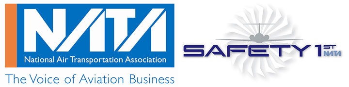 Logos of the National Air Transportation Association and Safety 1st initiative with the tagline "The Voice of Aviation Business."
