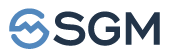 A blue and gray logo with the letters "SGM".