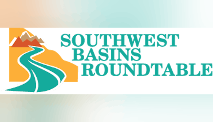 Logo of Southwest Basins Roundtable with a stylized river and hills.