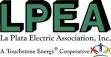 A logo of La Plata Electric Association, Inc., with "LPEA" in large letters and a tagline "A Touchstone Energy Cooperative."