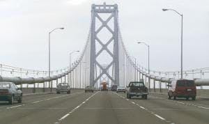 May contain: building, bridge, road, and suspension bridge