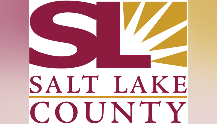 Logo featuring "SL" with sun rays, and text "Salt Lake County."