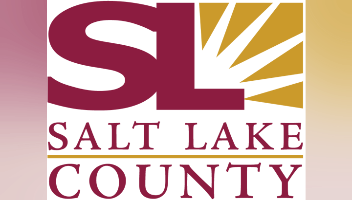 Logo featuring "SL" with sun rays, and text "Salt Lake County."