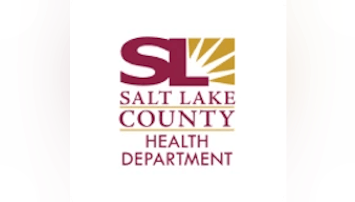 Salt Lake County Health Department logo with "SL" and a sunburst design.