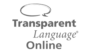 Logo of "Transparent Language Online" with a speech bubble graphic.
