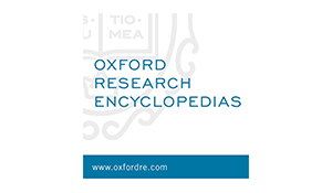 Logo for Oxford Research Encyclopedias with website URL www.oxfordre.com.