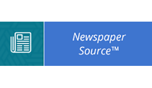 Icon of a newspaper with "Newspaper Source™" text on a blue background.