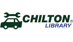 A logo featuring a car outline with a wrench, and the text "Chilton Library."