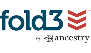 Logo for "Fold3 by Ancestry" with a stylized red emblem.