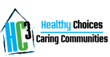 Logo with "HC3" and text "Healthy Choices Caring Communities."