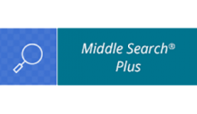 A magnifying glass icon and the text "Middle Search Plus" on a blue background.