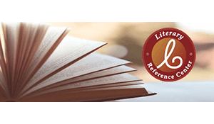 Open book pages and a "Literary Reference Center" logo.