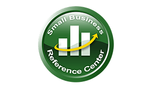 A green circular logo with a bar graph, upward arrow, and "Small Business Reference Center" text.