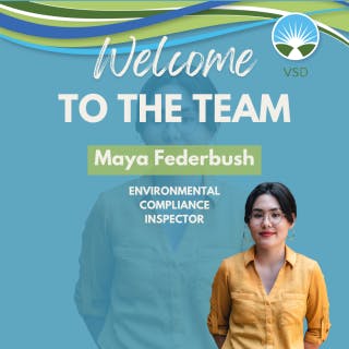 Welcome message for "Maya Federbush, Environmental Compliance Inspector" with a logo and a person's image.