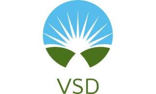 A logo with a stylized sun rising over hills and the letters "VSD" underneath.