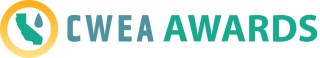 Logo with text "CWEA AWARDS" and a circular emblem with California state outline.