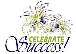 The image features fireworks and the text "Celebrate Success!" in decorative fonts.