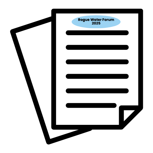 A document icon labeled "Rogue Water Forum 2025" with five lines of text.
