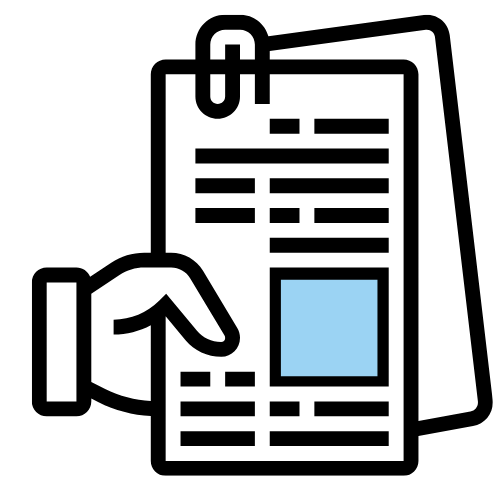 A person holding a clipboard with charts or documents.