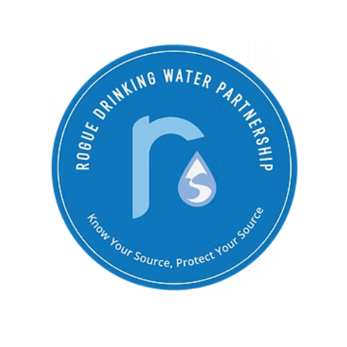 Logo for "Rogue Drinking Water Partnership" with text "Know Your Source, Protect Your Source."