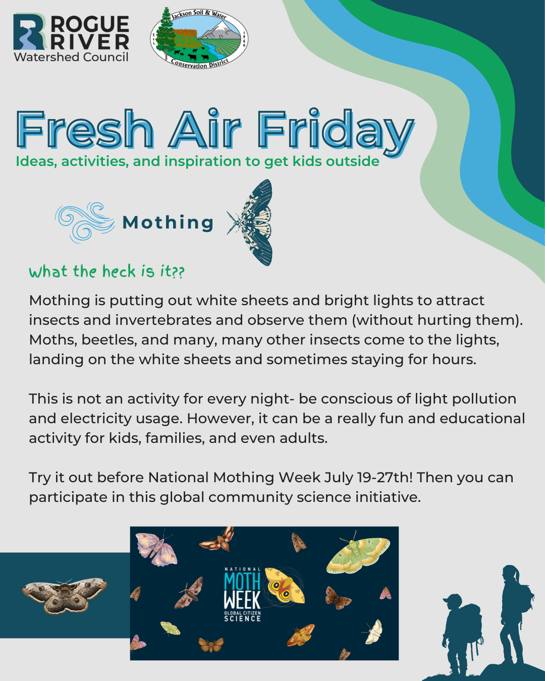 Fresh Air Friday promotes "mothing" to observe insects; join National Moth Week July 19-27 for family-friendly science activities.