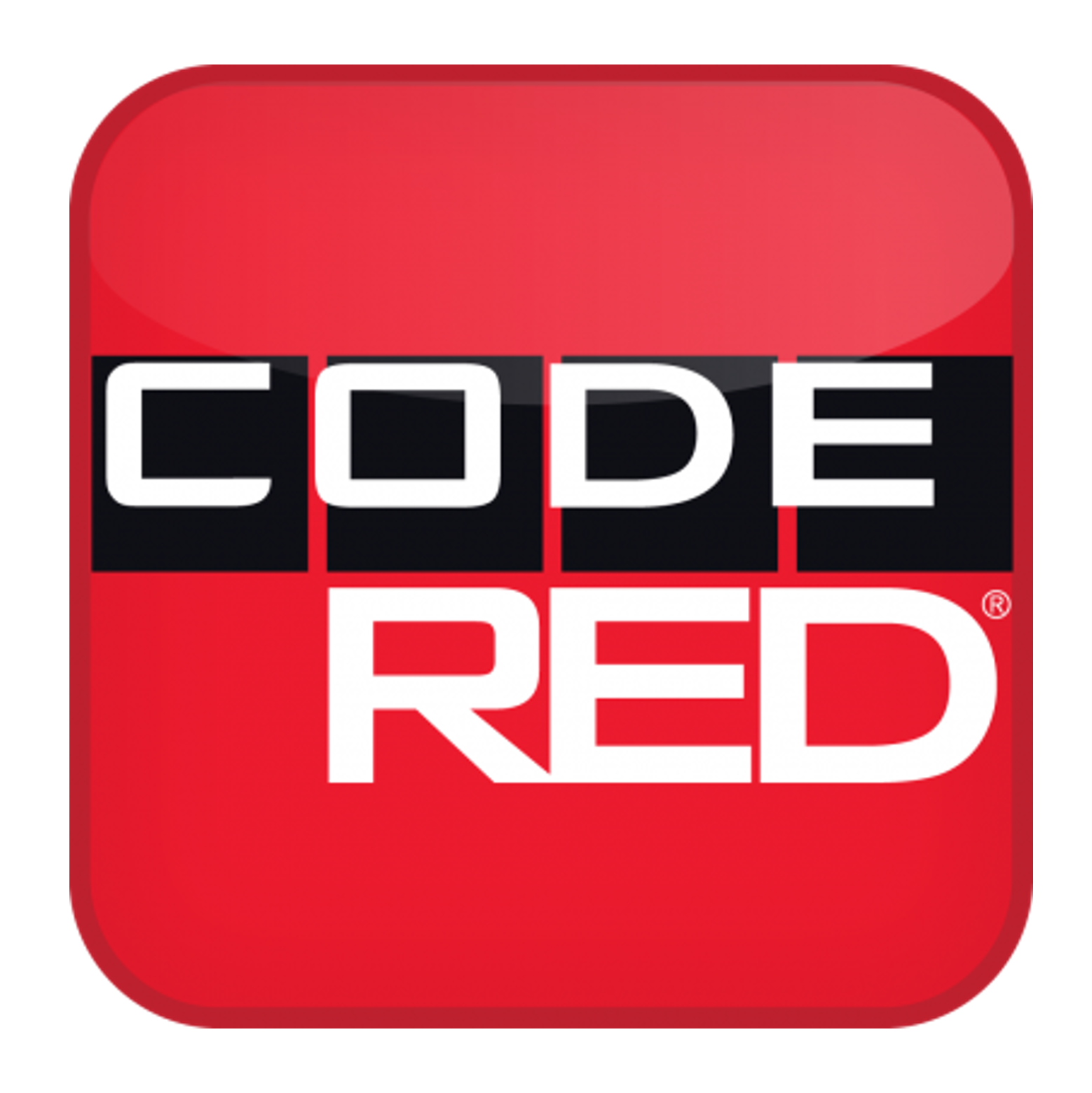 The image features a red square logo with the words "CODE RED" prominently displayed, suggesting an emergency alert system.