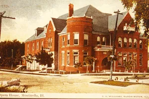 Historical photo of Monticello Town Hall-Library Building