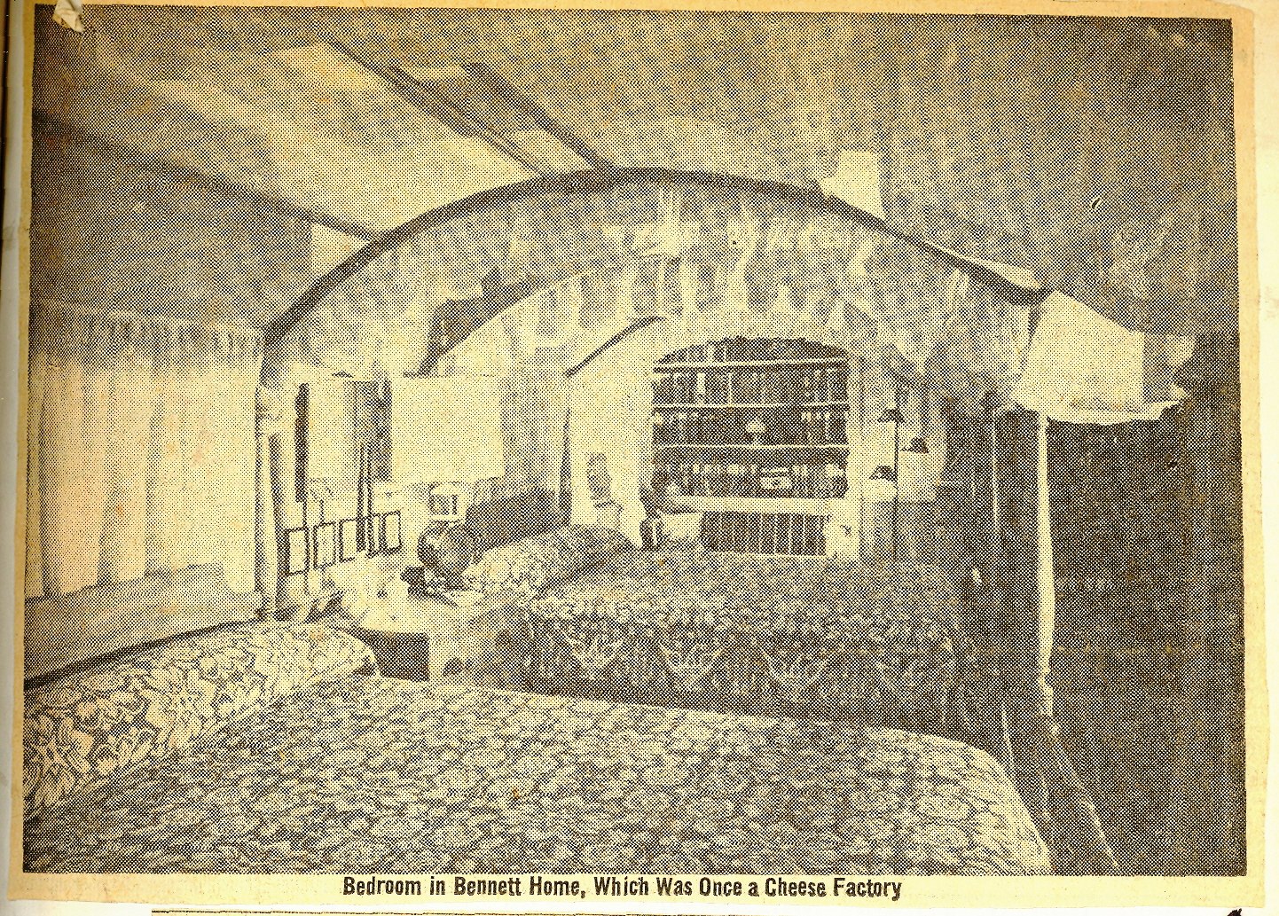 newspaper clipping of a bedroom