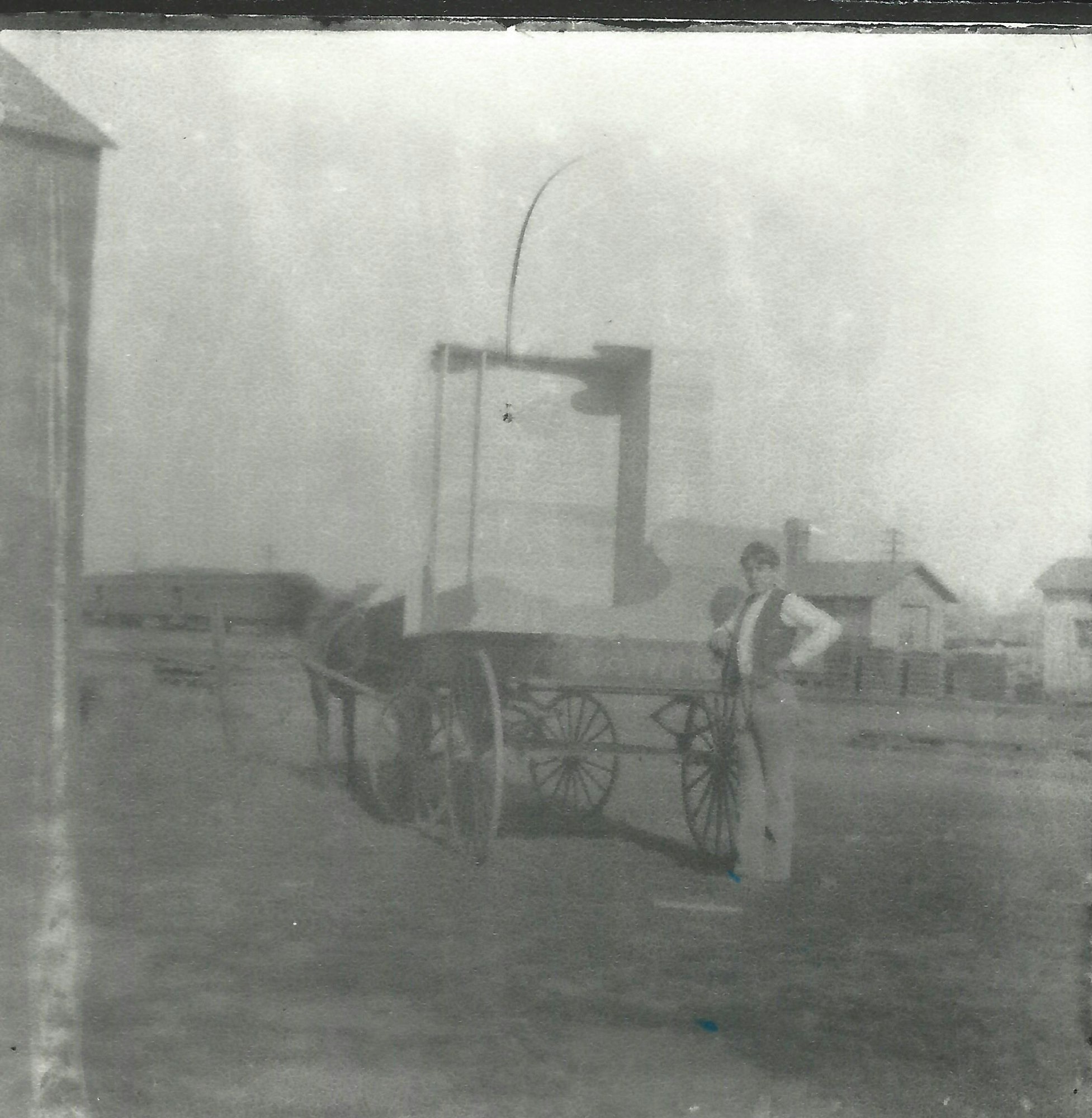 May contain: outdoors, nature, person, weather, machine, wheel, transportation, vehicle, and wagon