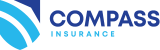 A logo with the text "Compass Insurance" and a stylized blue compass design.