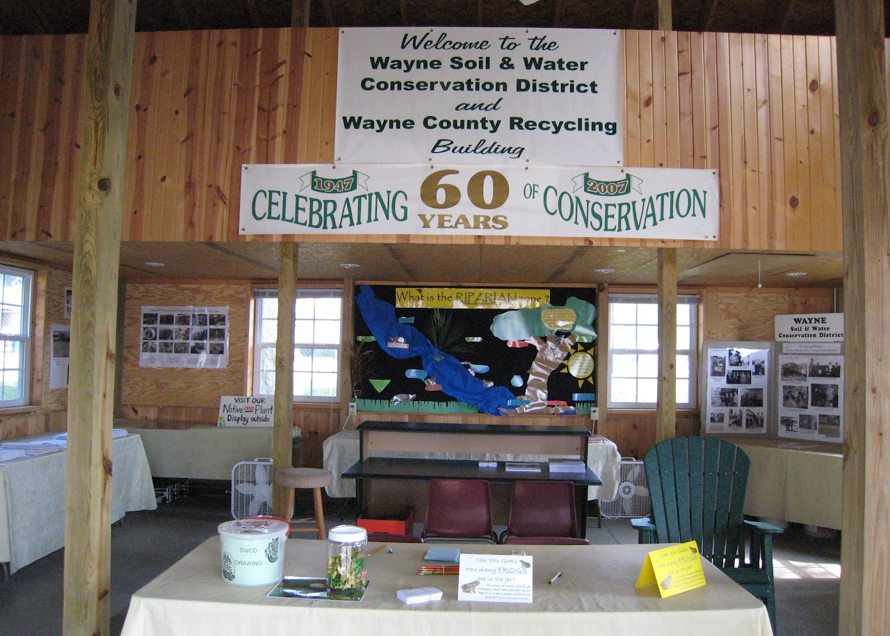 Wayne Soil & Water Conservation celebrates 60 years. Display on riparian zones with interactive items and informational panels.