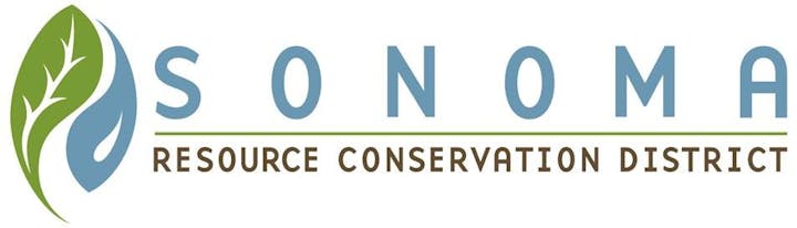 Logo of Sonoma Resource Conservation District, featuring a leaf with a water droplet.