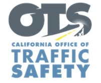 A logo for the California Office of Traffic Safety (OTS) with stylized text and graphic elements.
