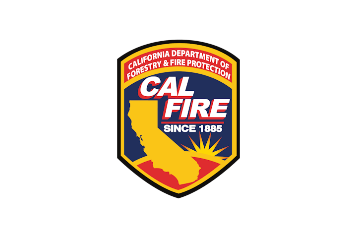 The image features the CAL FIRE logo, representing the California Department of Forestry and Fire Protection, established in 1885.