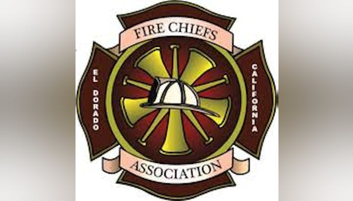 Logo of El Dorado California Fire Chiefs Association with firefighter helmet.