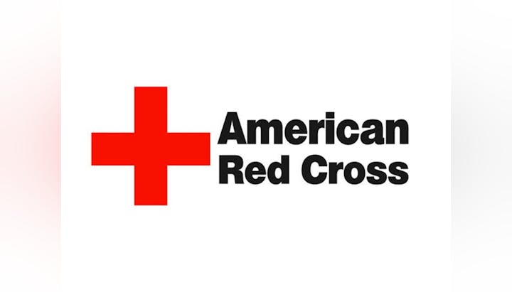 Red cross icon with the text "American Red Cross" on a white background.