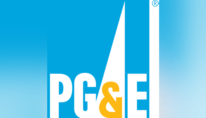 PG&E logo with blue background, black text, and a yellow ampersand.